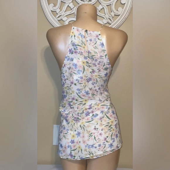 Calvin Klein women’s blouse XL top shirt spring floral ruffle blouse CK white - Picture 5 of 9